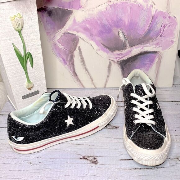 Converse Black Glitter Sneakers - Picture 1 of 8